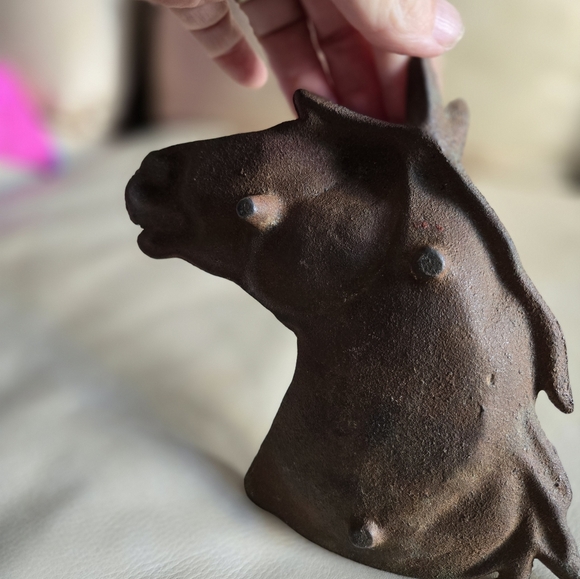 Vintage Cast Iron Horse Head Dish Ashtray Heavy Decor Western - Picture 5 of 7